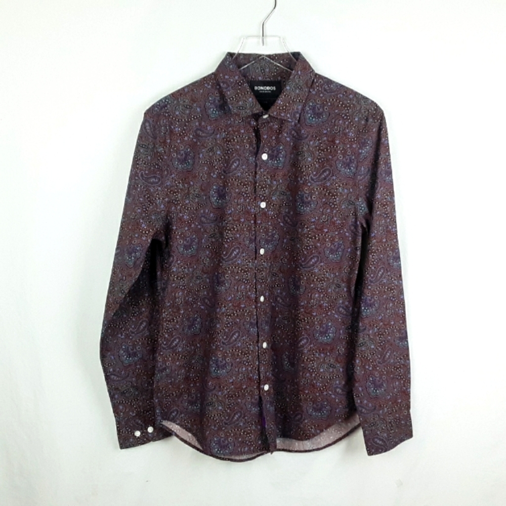 Bonobos Men's Paisley Button-Down Shirt in Burgundy and Navy